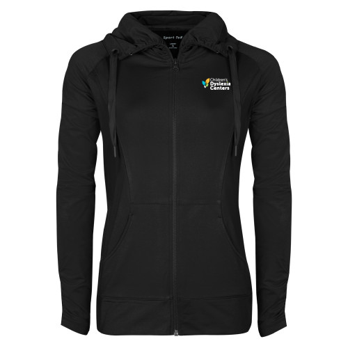  Womens Black Sport Wick Stretch Full Zip Jacket - CDC Primary