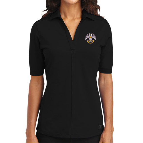  OGIO Womens Black Metro Polo - Freemasons