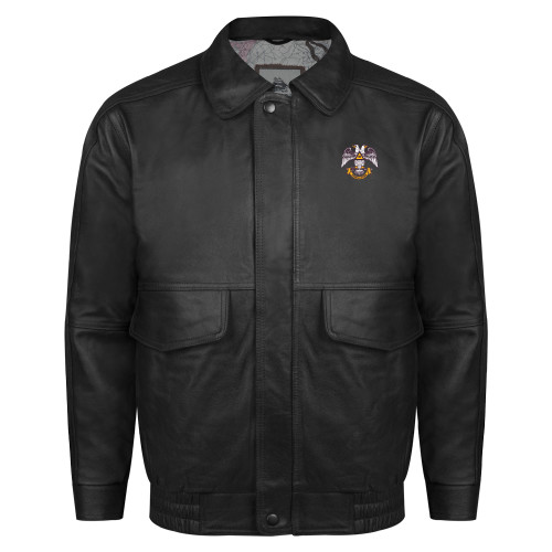  Black Buffed Bomber Jacket - Freemasons
