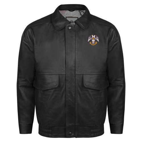 Black Buffed Bomber Jacket - Spes Mea In Deo Est
