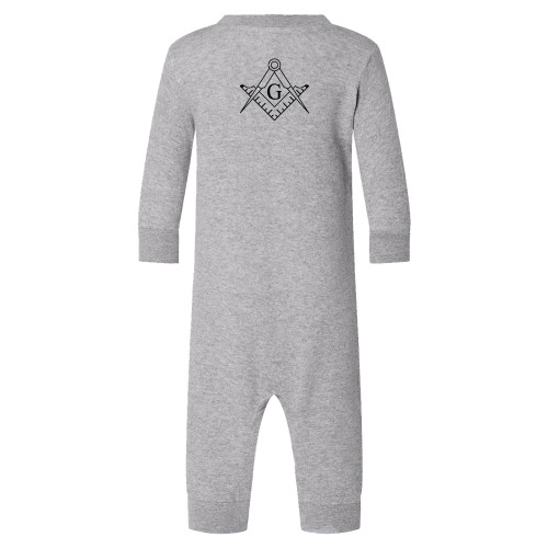  Heather Grey Fleece Onesie - Square and Compass with G