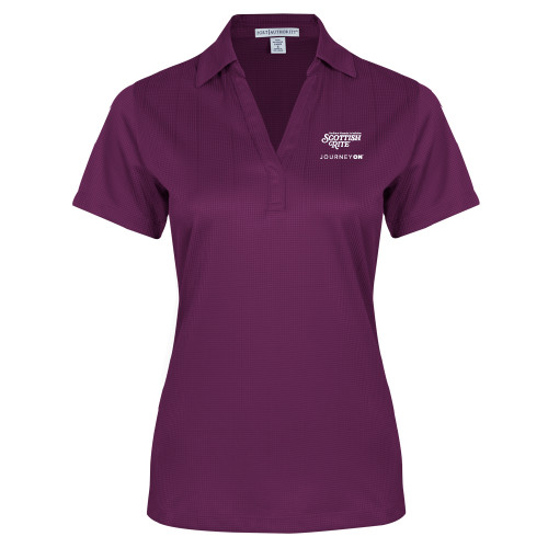 Womens Purple Performance Fine Jacquard Polo - Scottish Rite - Journey On Vertical