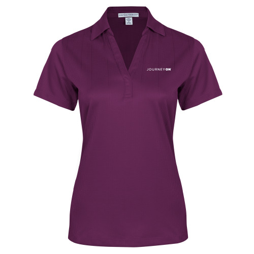  Womens Purple Performance Fine Jacquard Polo - Journey On Wordmark
