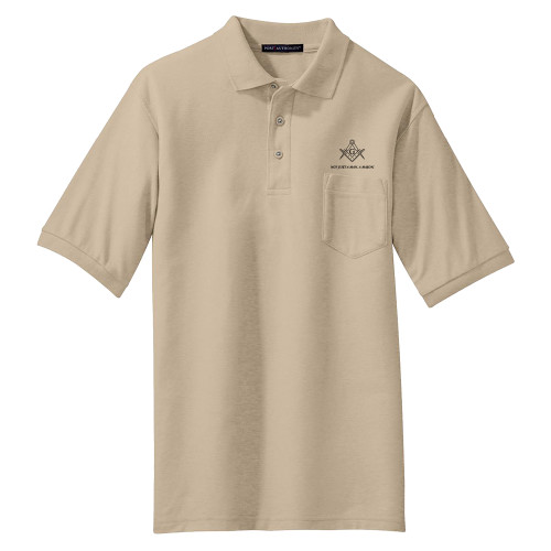  Stone Silk Touch Polo w/ Pocket - Not Just A Man A Mason
