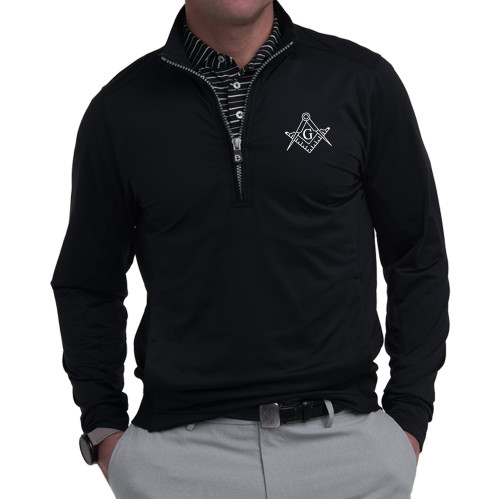  B Draddy Black Sport Blair Half Zip - Square and Compass with G