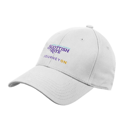  White Structured Adjustable Pro Style Hat - Scottish Rite - Journey On Vertical