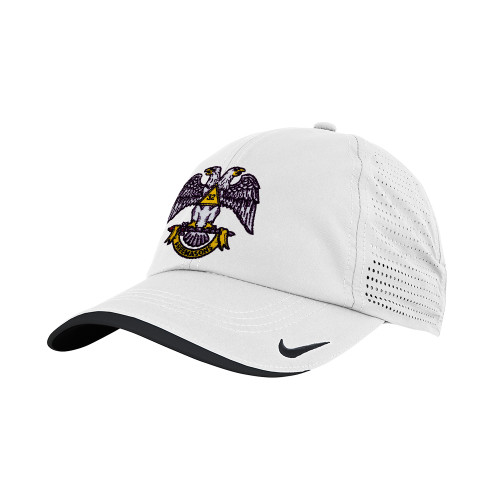  Nike White Dri Fit Perforated Hat - Freemasons