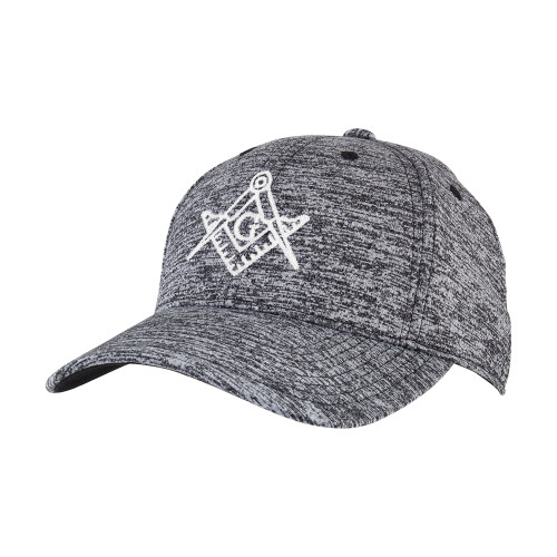  PosiCharge Black/White Electric Heather Hat - Square and Compass with G