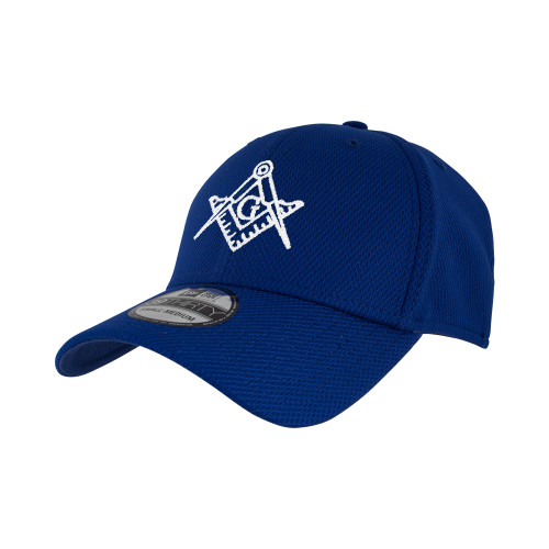  New Era Royal Diamond Era 39Thirty Stretch Fit Hat - Square and Compass with G