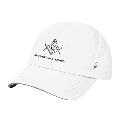  White Performance Cap - Not Just A Man A Mason