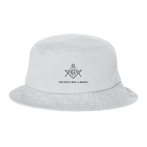  Sportsman White Bucket Hat - Not Just A Man A Mason