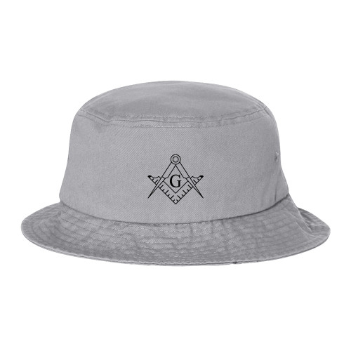  Sportsman Grey Bucket Hat - Square and Compass with G