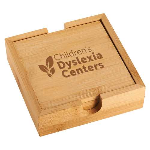  Bamboo Coaster Set - CDC Primary 1 Color Engraved