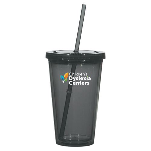  Madison Double Wall Charcoal Tumbler w/Straw 16oz - CDC Primary Gradient