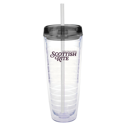  Tritan Double Wall Tumbler w/Charcoal Top 26oz - Scottish Rite