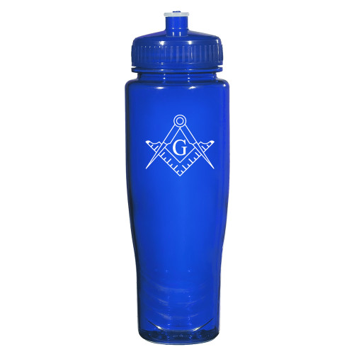  Spectrum Blue Sport Bottle 28oz - Square and Compass with G
