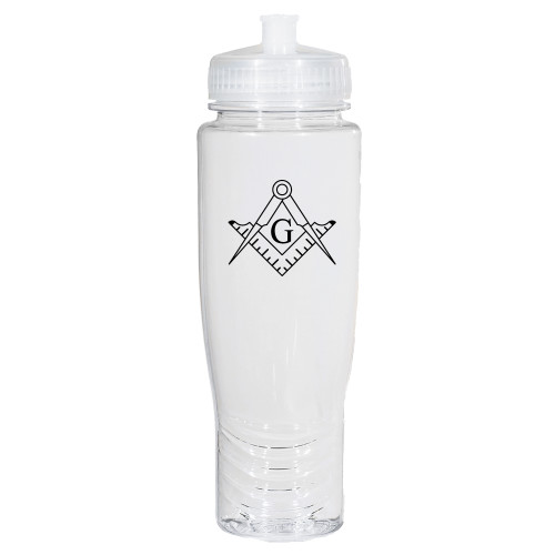  Spectrum Clear Sport Bottle 28oz - Square and Compass with G