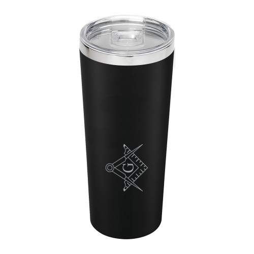  Thor Vacuum Insulated Black Tumbler 22oz - Square and Compass with G Engraved
