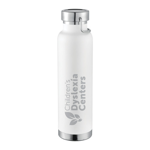  Thor Copper Vacuum Insulated White Bottle 22oz - CDC Primary 1 Color Engraved