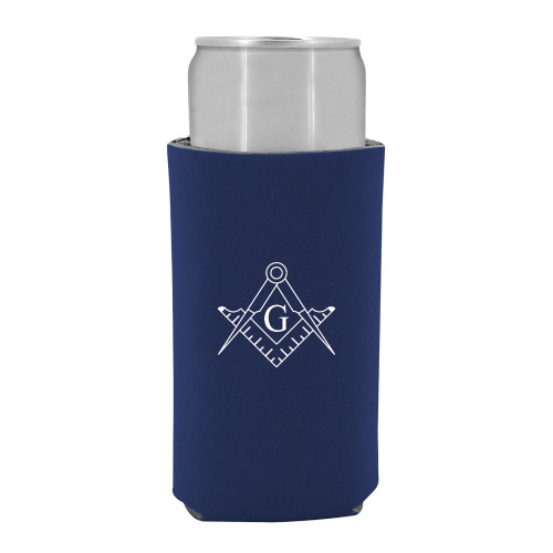  Slim Navy Can Holder - Square and Compass with G