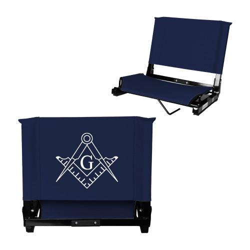  Stadium Chair Navy - Square and Compass with G