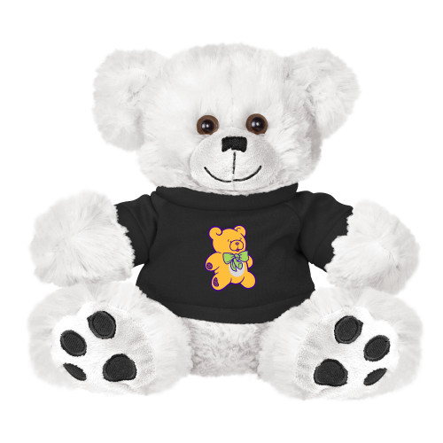  Plush Big Paw 8 1/2 inch White Bear w/Black Shirt - CDC Bear