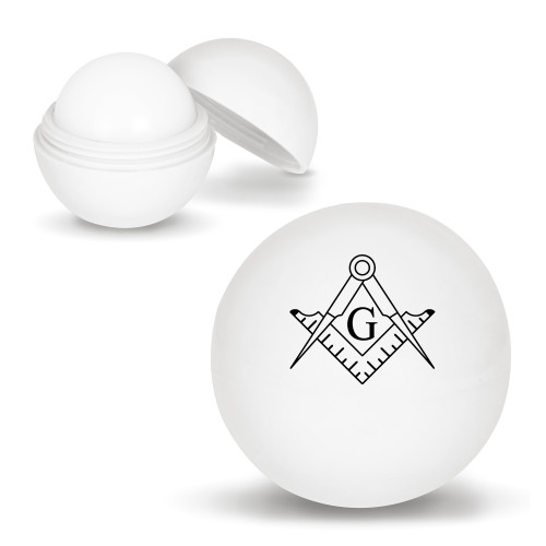  White Lip Moisturizer Ball - Square and Compass with G