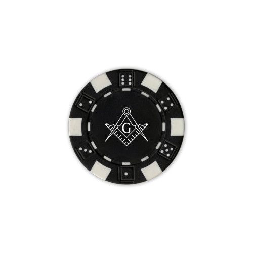  Black Game Chip - Square and Compass with G