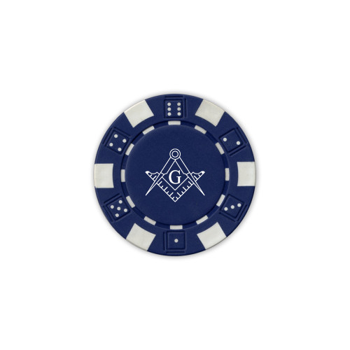  Blue Game Chip - Square and Compass with G