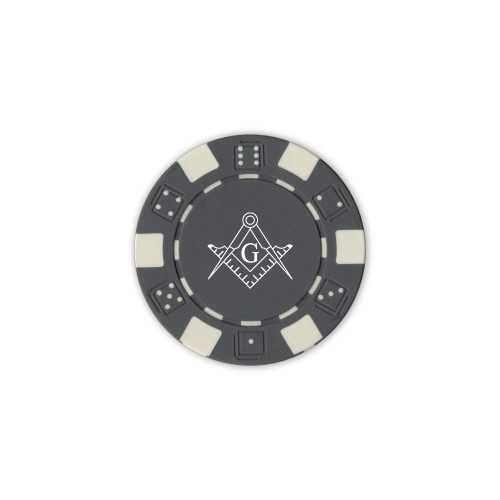  Grey Game Chip - Square and Compass with G
