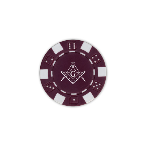  Purple Game Chip - Square and Compass with G