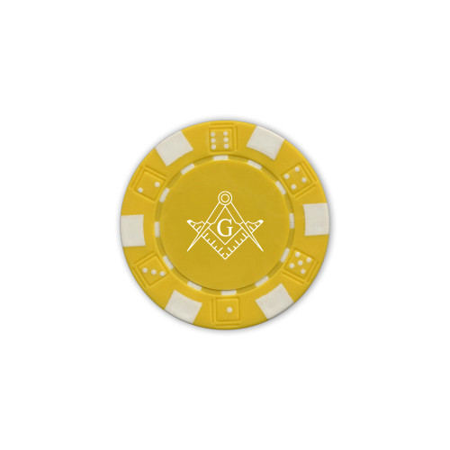  Gold Game Chip - Square and Compass with G