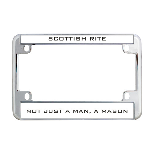  Metal Motorcycle License Plate Frame in Chrome - Scottish Rite