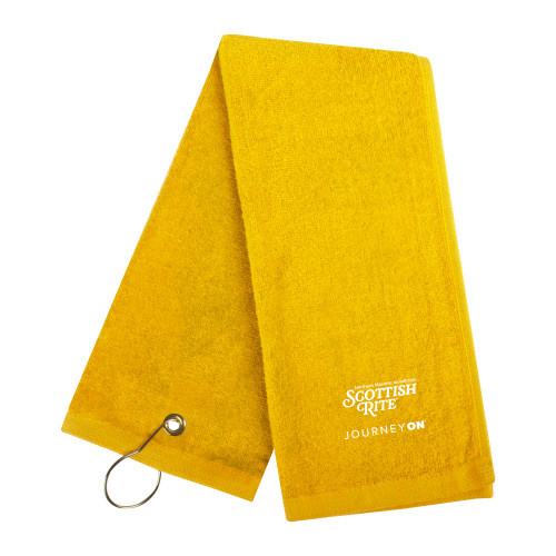  Gold Golf Towel - Scottish Rite - Journey On Vertical