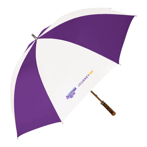  64 Inch Purple/White Umbrella - Scottish Rite - Journey On Horizontal