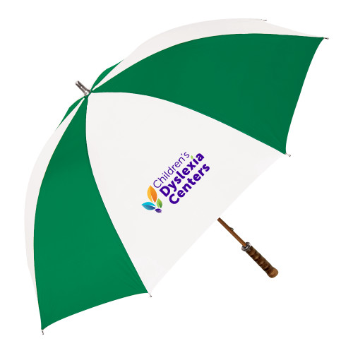  64 Inch Kelly Green/White Umbrella - CDC Primary Gradient