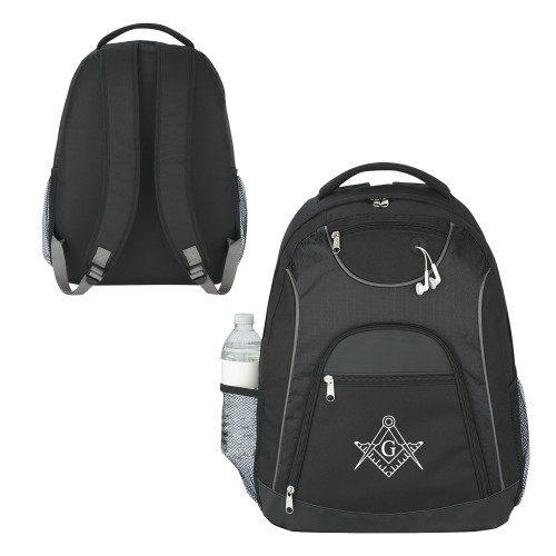  The Ultimate Black Computer Backpack - Square and Compass with G