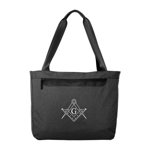  Executive Graphite Heather Laptop Tote - Square and Compass with G