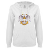 Thumbnail image for  ENZA Womens White V Notch Raw Edge Fleece Hoodie