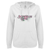 Thumbnail image for  ENZA Womens White V Notch Raw Edge Fleece Hoodie