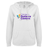 Thumbnail image for  ENZA Womens White V Notch Raw Edge Fleece Hoodie