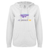 Thumbnail image for  ENZA Womens White V Notch Raw Edge Fleece Hoodie