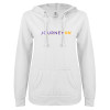 Thumbnail image for  ENZA Womens White V Notch Raw Edge Fleece Hoodie