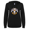 Thumbnail image for  ENZA Womens Black V Notch Raw Edge Fleece Hoodie