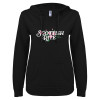 Thumbnail image for  ENZA Womens Black V Notch Raw Edge Fleece Hoodie