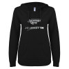 Thumbnail image for  ENZA Womens Black V Notch Raw Edge Fleece Hoodie