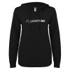 Thumbnail image for  ENZA Womens Black V Notch Raw Edge Fleece Hoodie