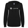 Thumbnail image for  ENZA Womens Black V Notch Raw Edge Fleece Hoodie