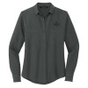 Thumbnail image for  Mercer + Mettle Womens Grey Crepe Long Sleeve Camp Blouse