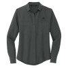 Thumbnail image for  Mercer + Mettle Womens Grey Crepe Long Sleeve Camp Blouse
